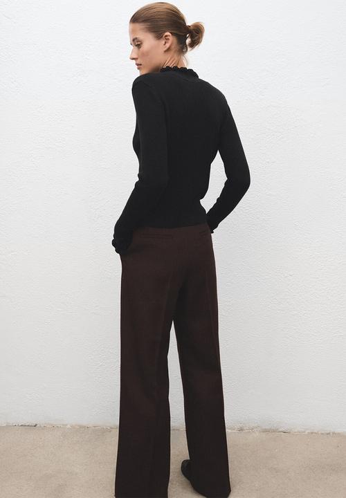 MANGO - Sweater waves - black