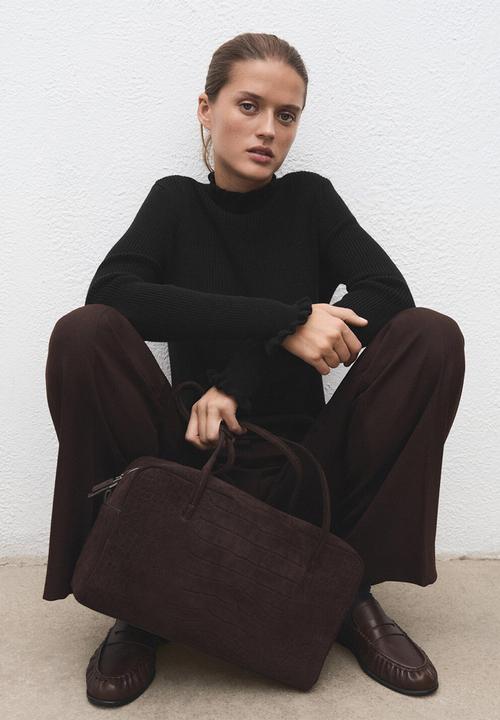 MANGO - Sweater waves - black