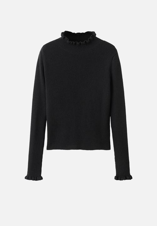 MANGO - Sweater waves - black