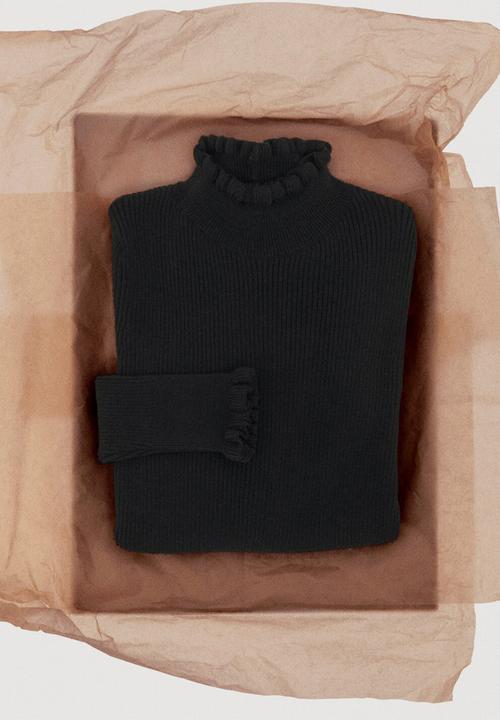 MANGO - Sweater waves - black