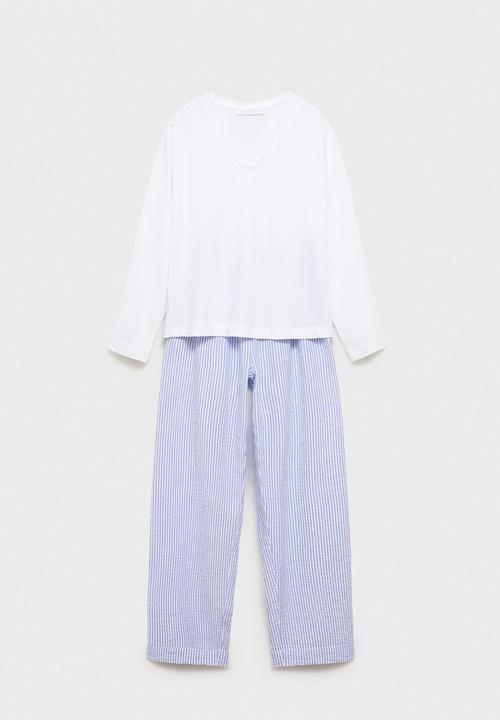 MANGO - Pyjama comboser- light/pastel blue