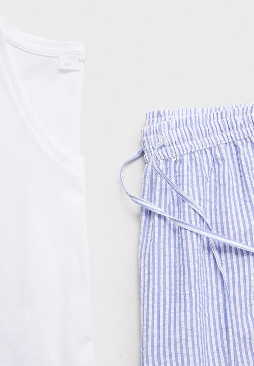 MANGO - Pyjama comboser- light/pastel blue