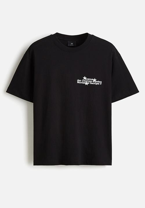 Loose fit printed T-shirt - black champs-élysées - 1227157036