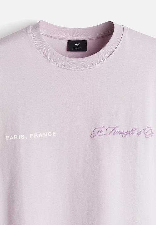 H&M - Loose fit printed T-shirt - pink le triangle d'or