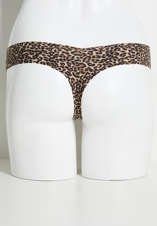 Cotton On - The Invisible G String Brief 3 Pack - Black/Black/Taylor Leopard