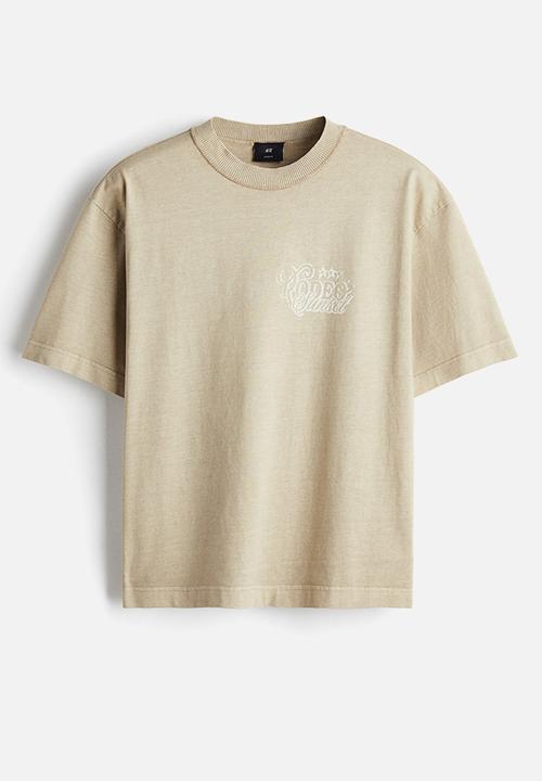 H&M - Loose fit printed T-shirt - beige