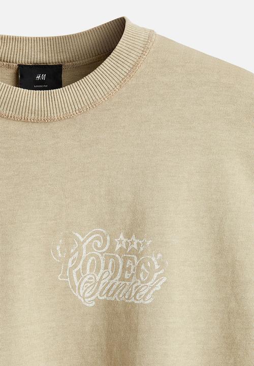 H&M - Loose fit printed T-shirt - beige