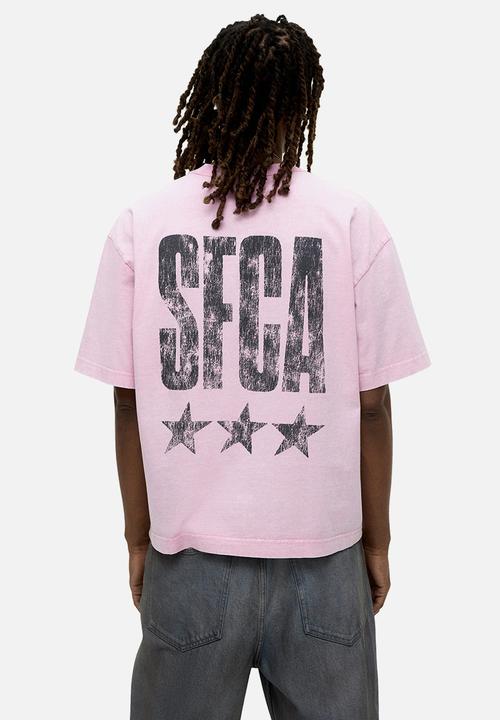 H&M - Loose fit printed T-shirt - pink sfca