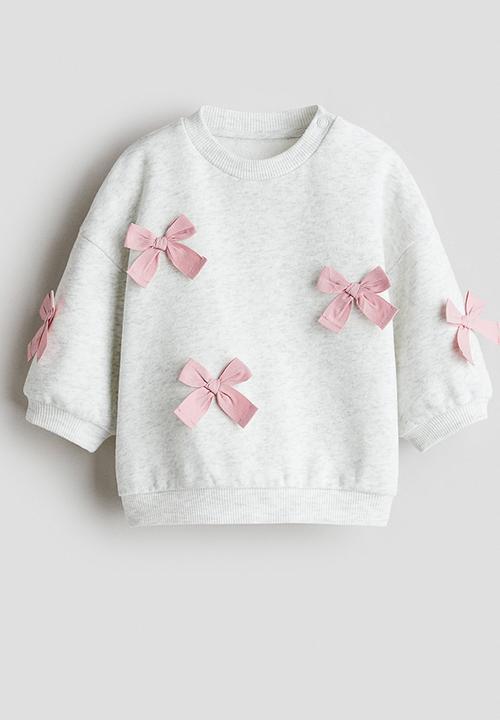 H&M - Motif-detail sweatshirt - light grey bows