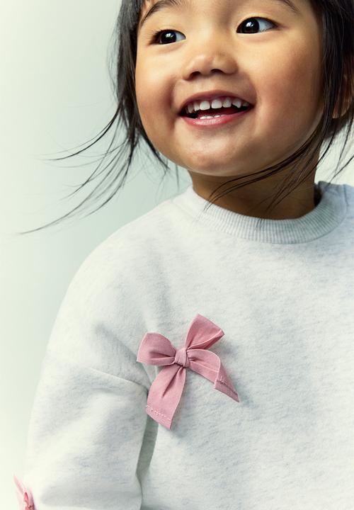 H&M - Motif-detail sweatshirt - light grey bows
