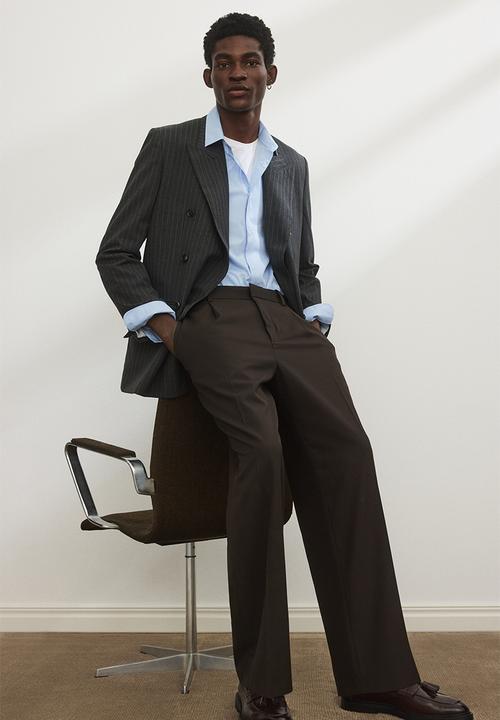 H&M - Loose fit tailored trousers - dark brown 
