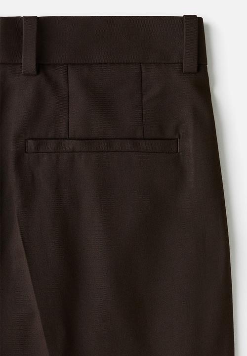 H&M - Loose fit tailored trousers - dark brown 