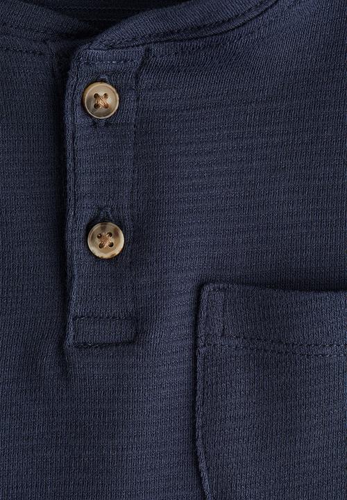 H&M - Cotton henley top - dark blue