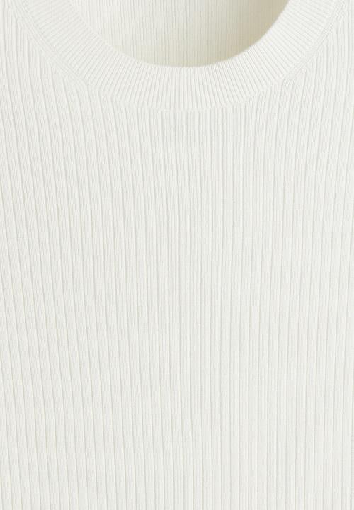 H&M - Slim fit rib-knit T-shirt - white