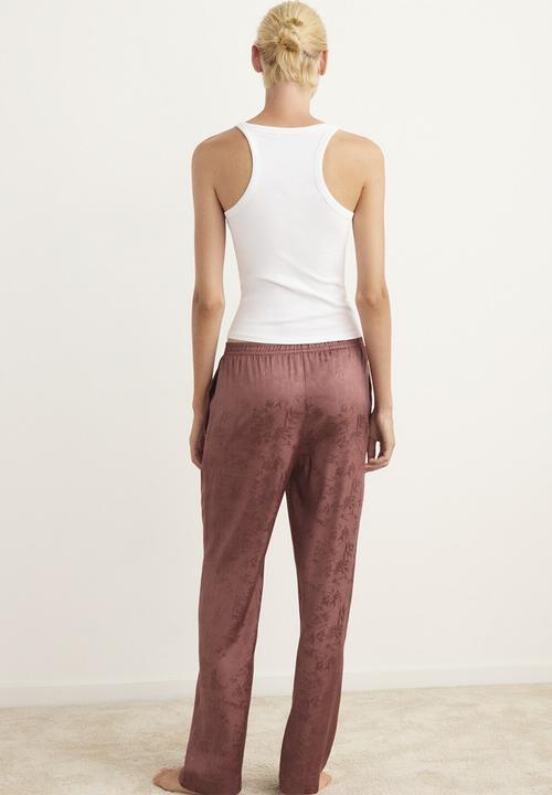 MANGO - Pyjama trouser quars- brown