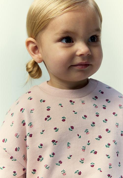H&M - Printed sweatshirt - light pink/floral 