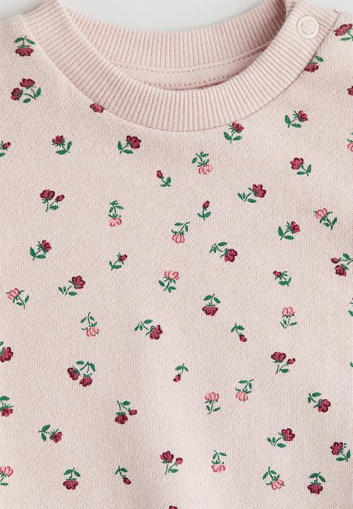H&M - Printed sweatshirt - light pink/floral 