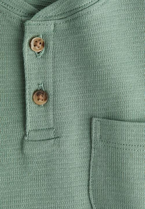 H&M - Cotton henley top - green