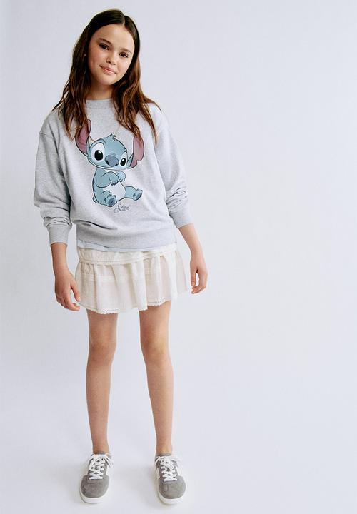 H&M - Printed sweatshirt - grey marl/lilo & stitch