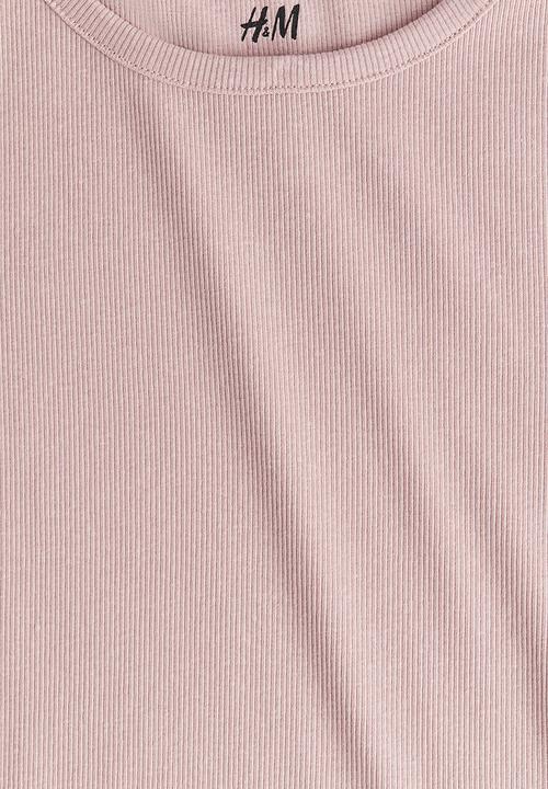 H&M - Ribbed cotton top - pink