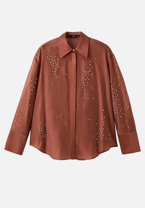 MANGO - Shirt smokey - rust/copper