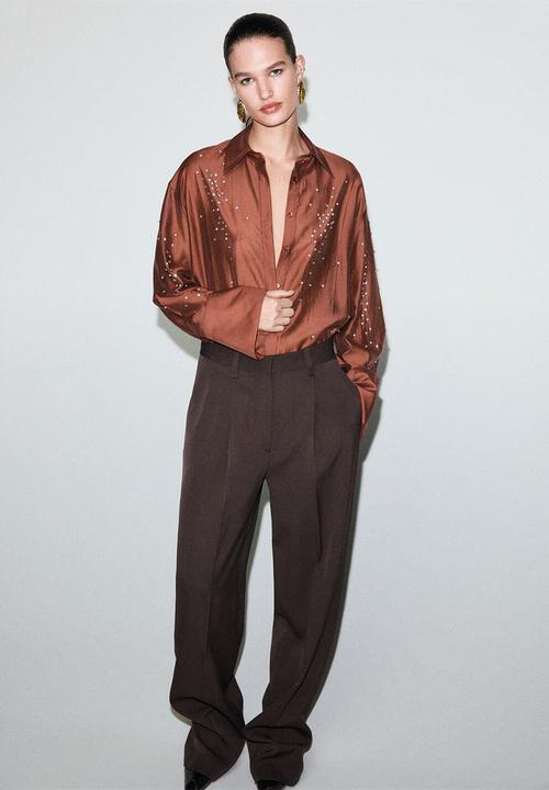 MANGO - Shirt smokey - rust/copper