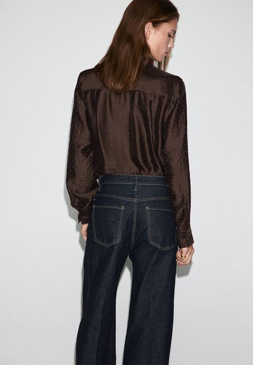 MANGO - Shirt romp - brown