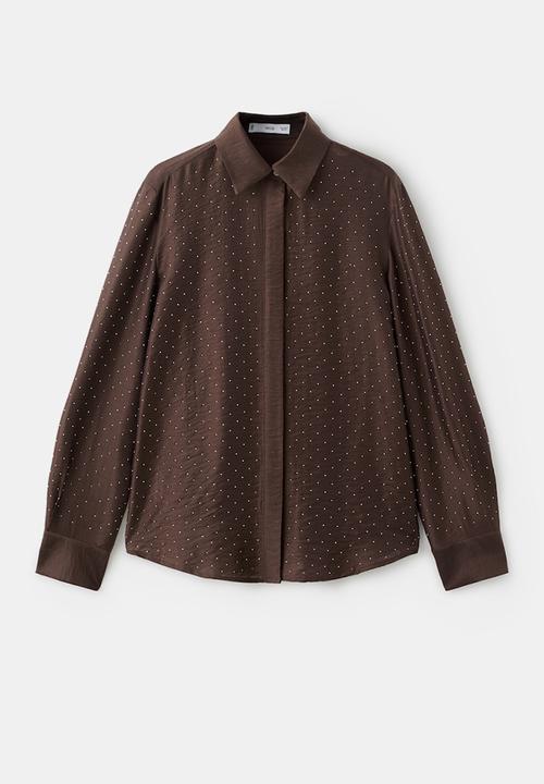MANGO - Shirt romp - brown