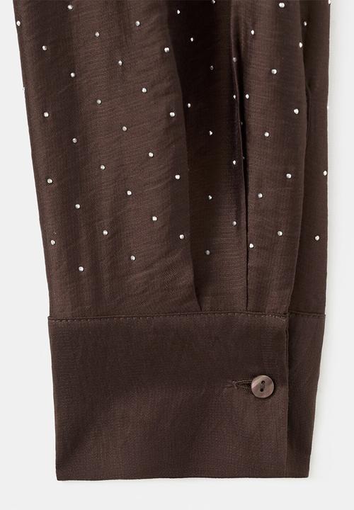 MANGO - Shirt romp - brown