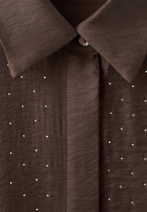 MANGO - Shirt romp - brown