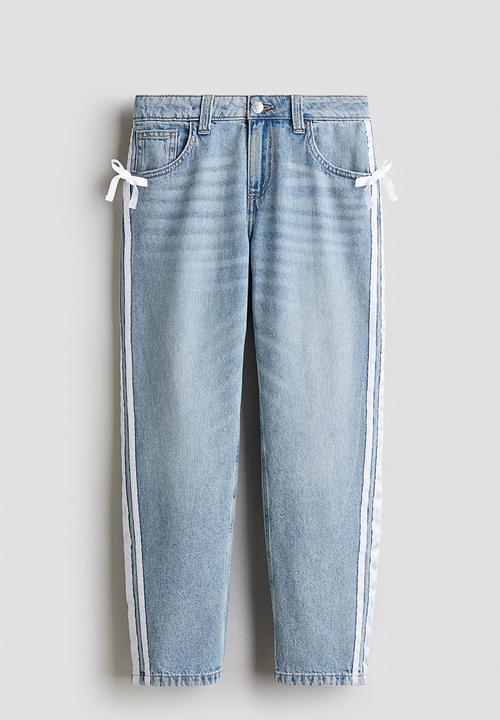 H&M - Baggy fit low jeans - denim blue/white