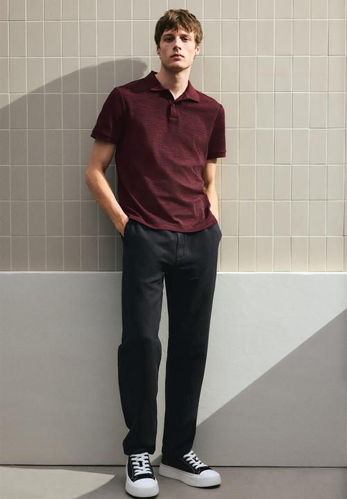 H&M - Slim fit polo shirt - red