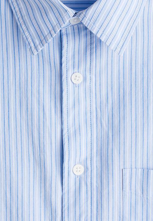 H&M - Loose fit poplin shirt - light blue striped