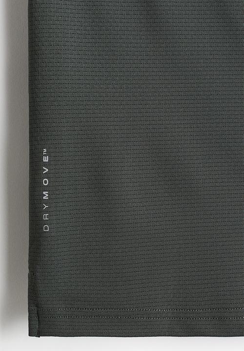 H&M - Muscle fit sports top with drymove™ - dark khaki green