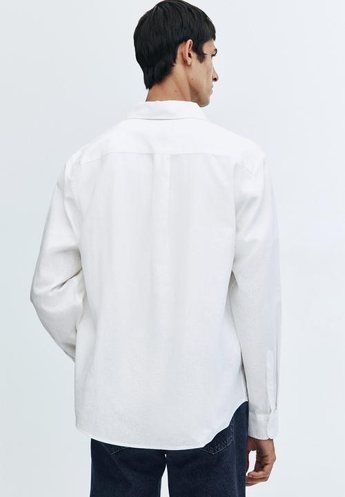 H&M - Regular fit linen-blend shirt - white