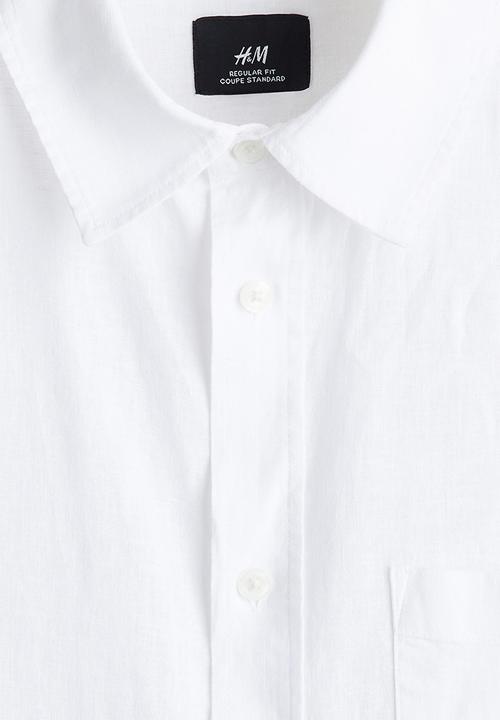 H&M - Regular fit linen-blend shirt - white