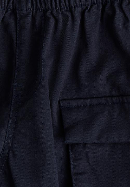 H&M - Cotton cargo trousers - navy blue 