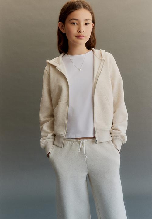 H&M - Brushed-inside joggers - light beige marl