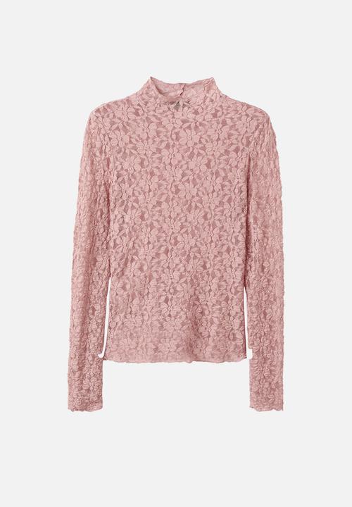 MANGO - T-shirt xlace - light/pastel pink