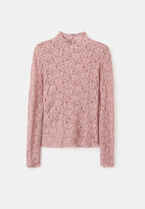 MANGO - T-shirt xlace - light/pastel pink