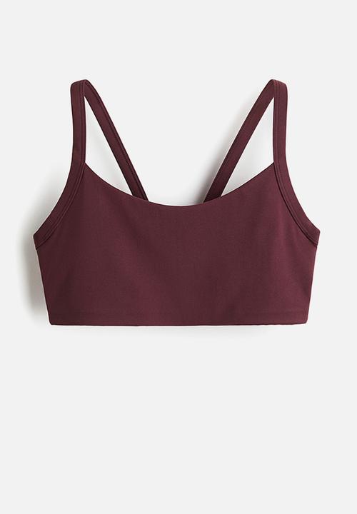 H&M - Medium support sports bra with softmove™ - light burgundy 