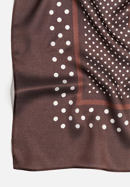 H&M - Patterned scarf - dark brown spotted