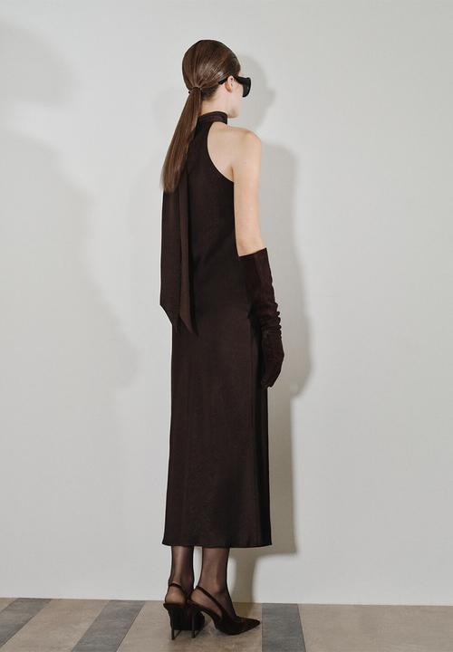 MANGO - Dress choco - dark brown