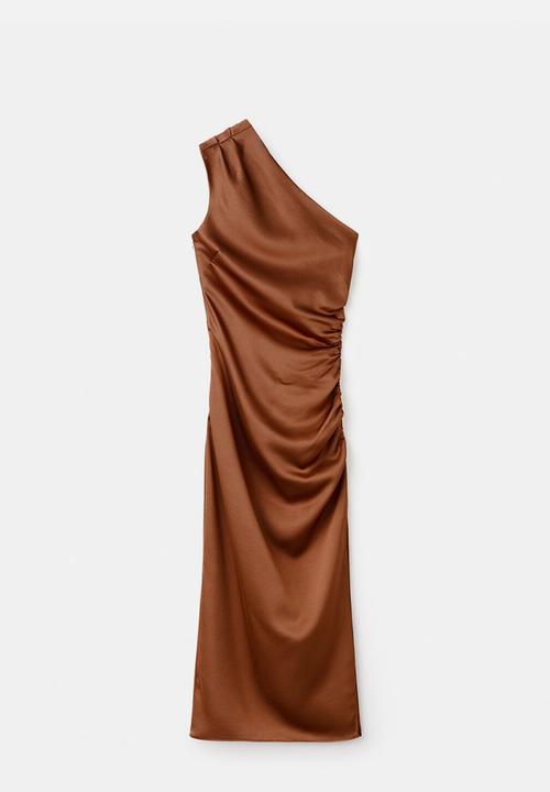 MANGO - Dress safron - rust/copper