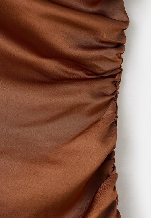 MANGO - Dress safron - rust/copper