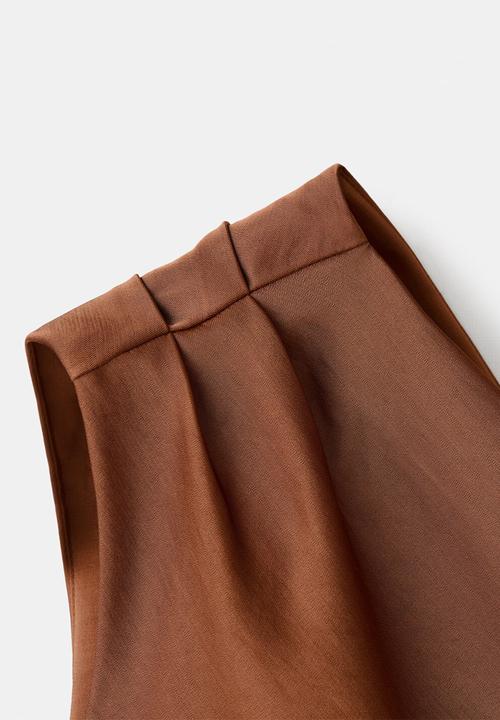 MANGO - Dress safron - rust/copper