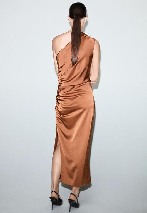 MANGO - Dress safron - rust/copper