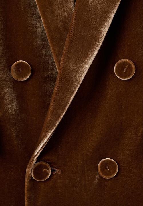 MANGO - Blazer velvet - dark brown