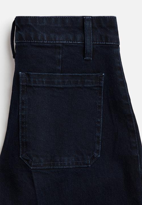 H&M - Wide high jeans - navy denim blue