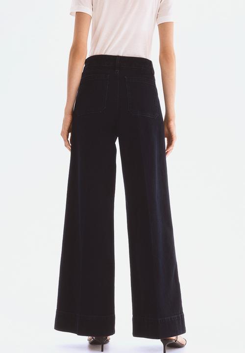 H&M - Wide high jeans - navy denim blue